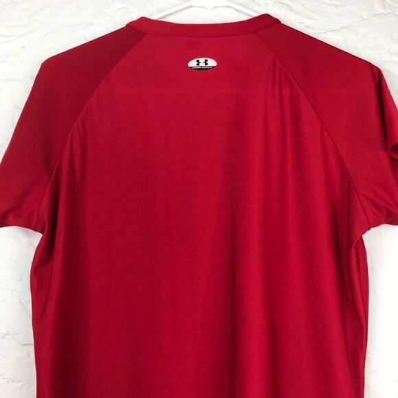 Under Armour Red V-Neck Short Sleeve athletic top - Picture 5 of 8